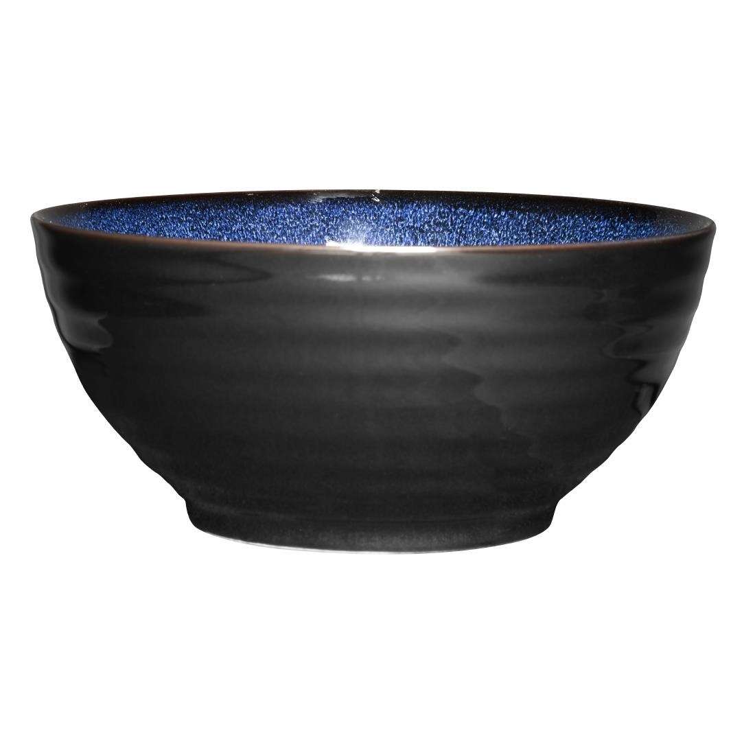 dz776_ctg2 Olympia Luna Midnight Blue Footed Bowls 205mm (Pack of 4)