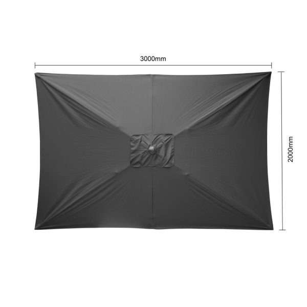 Bolero Seville Square Parasol 2x3m Black