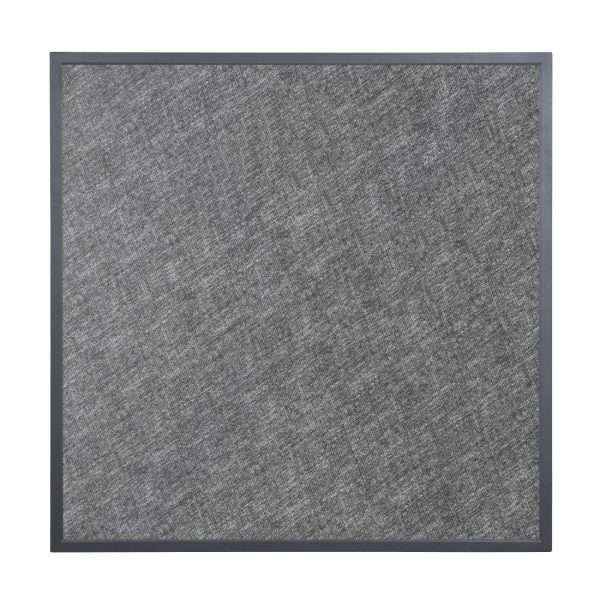 Bolero Black Brushed Mix Outdoor Tempered Glass Table Top Square Grey Trim 700mm