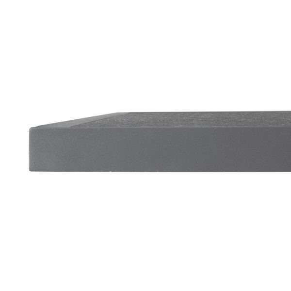 Bolero Black Brushed Mix Outdoor Tempered Glass Table Top Square Grey Trim 700mm