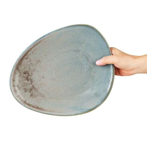 Olympia Ember Blue Triangle Plates 308mm (Pack of 4)
