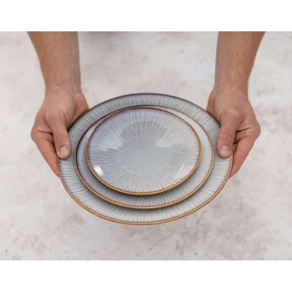 Olympia Drift Grey Embossed Coupe Plates 180mm (Pack of 6)