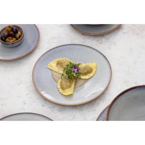 Olympia Drift Grey Embossed Coupe Plates 220mm (Pack of 6)
