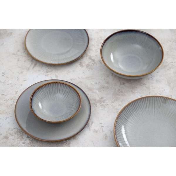 Olympia Drift Grey Embossed Coupe Bowls 155mm (Pack of 6)