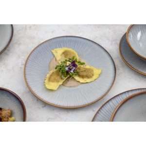 Olympia Drift Grey Embossed Coupe Plates 220mm (Pack of 6)