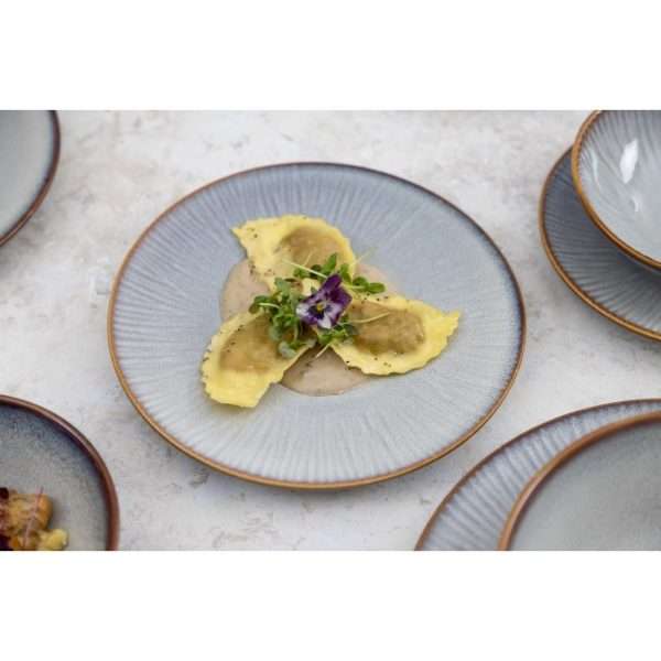 Olympia Drift Grey Embossed Coupe Plates 220mm (Pack of 6)