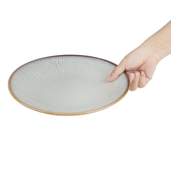 Olympia Drift Grey Embossed Coupe Low Bowls 260mm (Pack of 4)