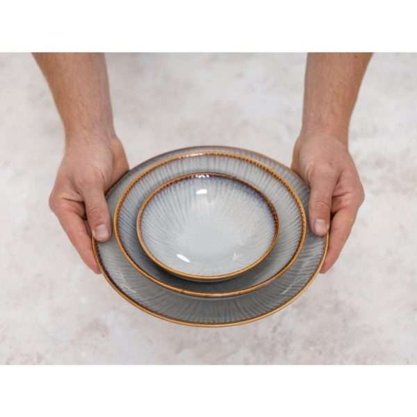 Olympia Drift Grey Embossed Coupe Low Bowls 260mm (Pack of 4)