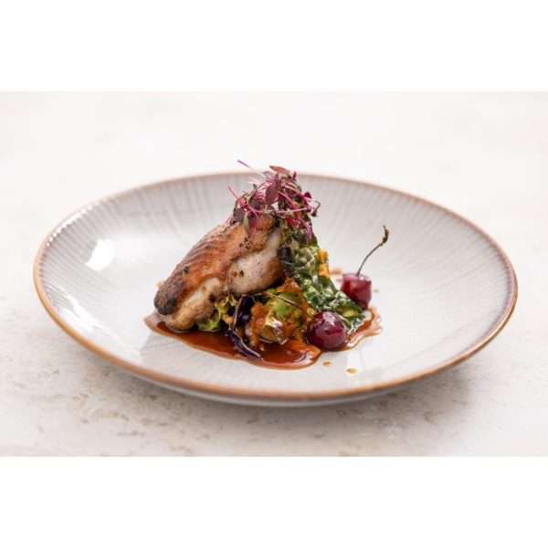 Olympia Drift Grey Embossed Coupe Low Bowls 260mm (Pack of 4)