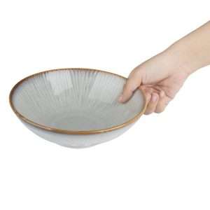 Olympia Drift Grey Embossed Coupe Bowls 205mm (Pack of 4)