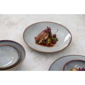 Olympia Drift Grey Embossed Coupe Bowls 155mm (Pack of 6)