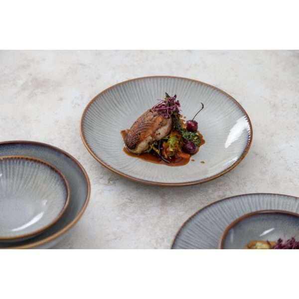 Olympia Drift Grey Embossed Coupe Bowls 155mm (Pack of 6)