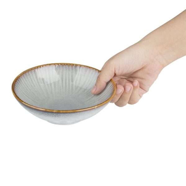 Olympia Drift Grey Embossed Coupe Bowls 155mm (Pack of 6)
