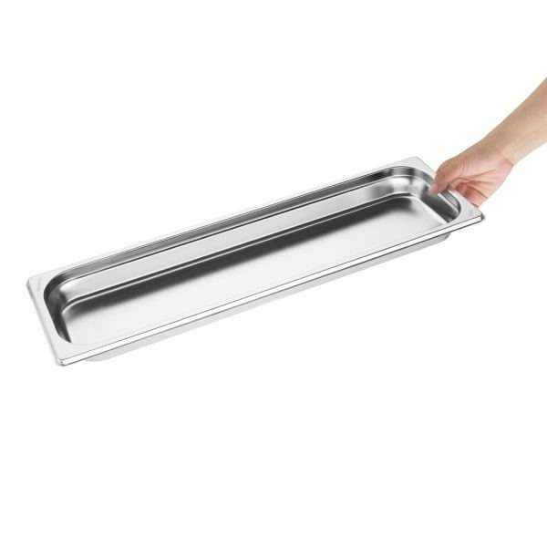 Vogue Stainless Steel Gastronorm 2/4 Tray 40mm