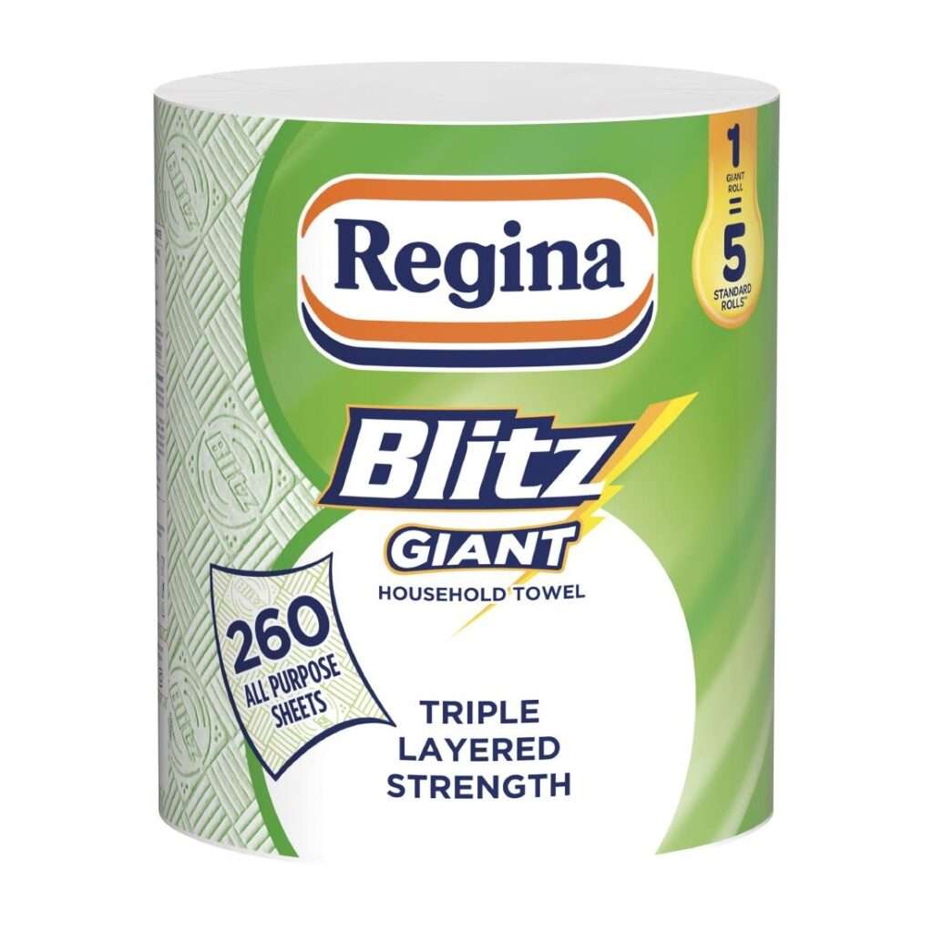 Regina Blitz Giant All Purpose Kitchen Roll 3Ply (Pack of 6×1 Rolls)