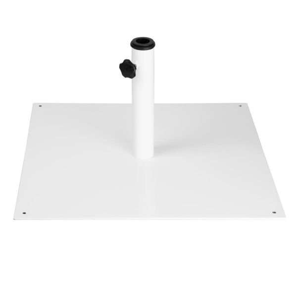 Bolero Flat Metal Parasol Base White – 18kg