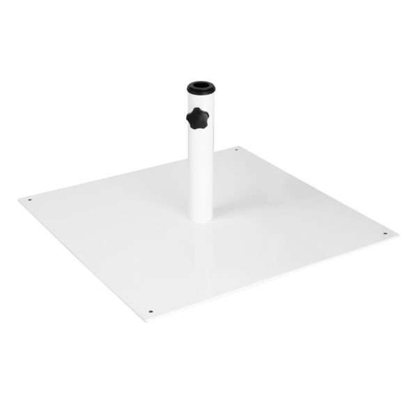 Bolero Flat Metal Parasol Base White – 18kg