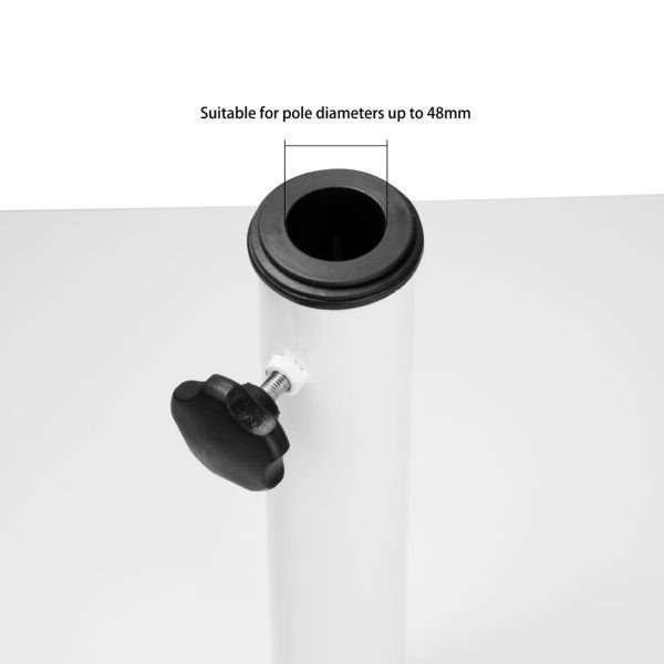 Bolero Flat Metal Parasol Base White – 18kg