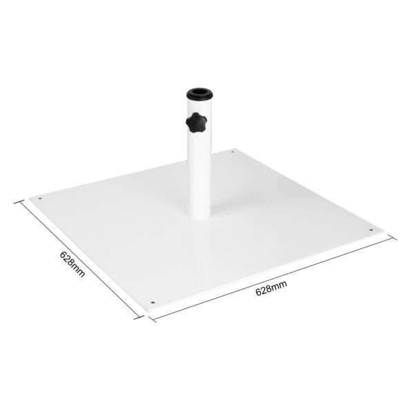 Bolero Flat Metal Parasol Base White – 18kg