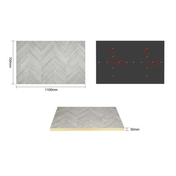 Bolero Rectangular Table Top Chevron Design 1100mm x 700mm