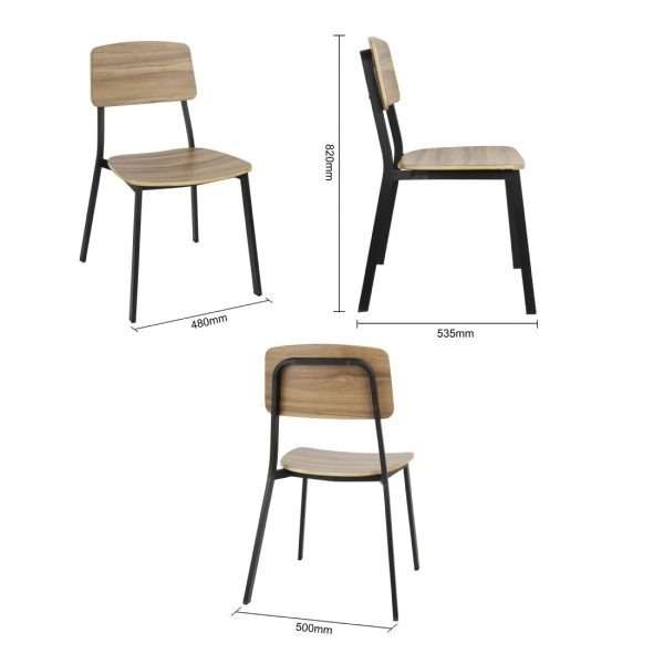 Bolero Beaufort Wooden Interior Dining Chairs (Pack of 2)