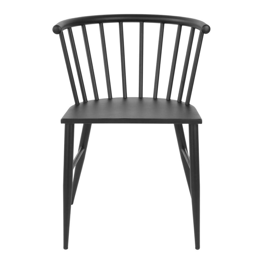 fu527_ctg2 Bolero Harrowdene Black Spindle Chairs (Pack of 2)