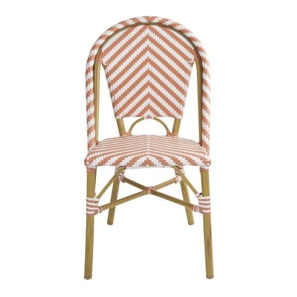 Bolero Parisian Style Rattan Side Chair Coral (Pack of 2)