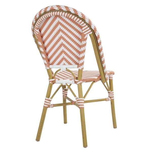 Bolero Parisian Style Rattan Side Chair Coral (Pack of 2)