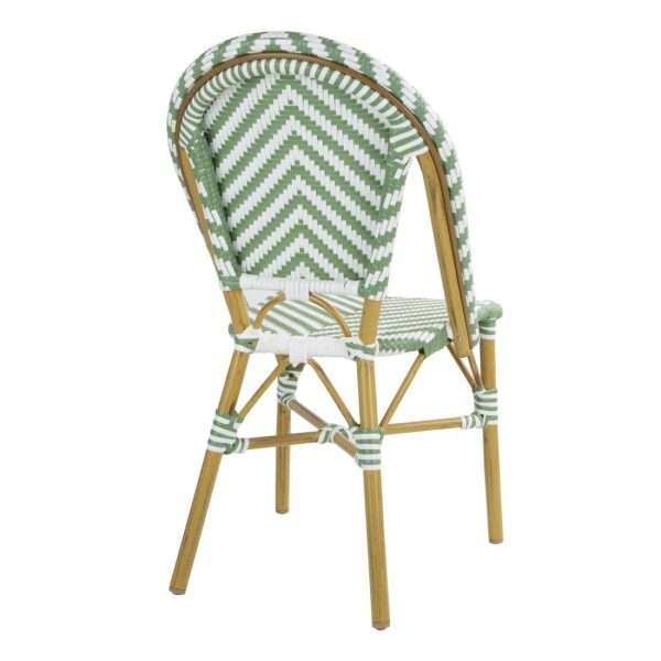 Bolero Parisian Style Rattan Side Chair Light Green (Pack of 2)