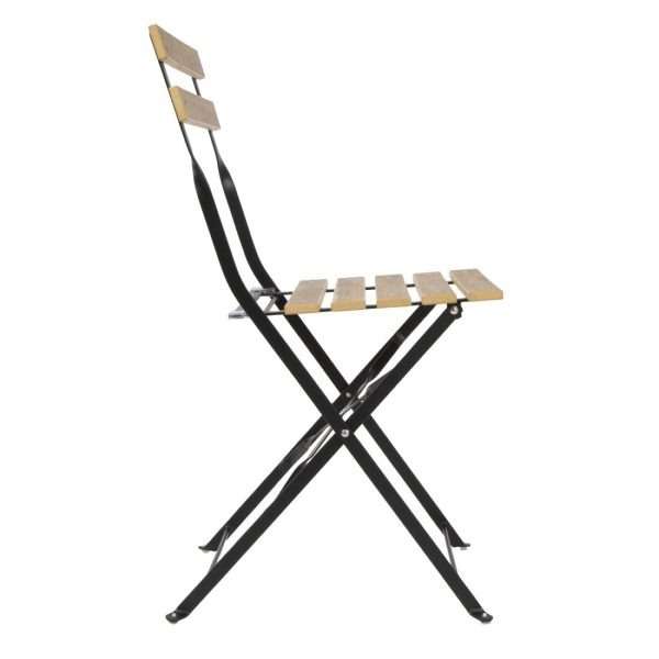 Bolero Perth Pavement Style Folding Chairs Wood Effect (Pack of 2)