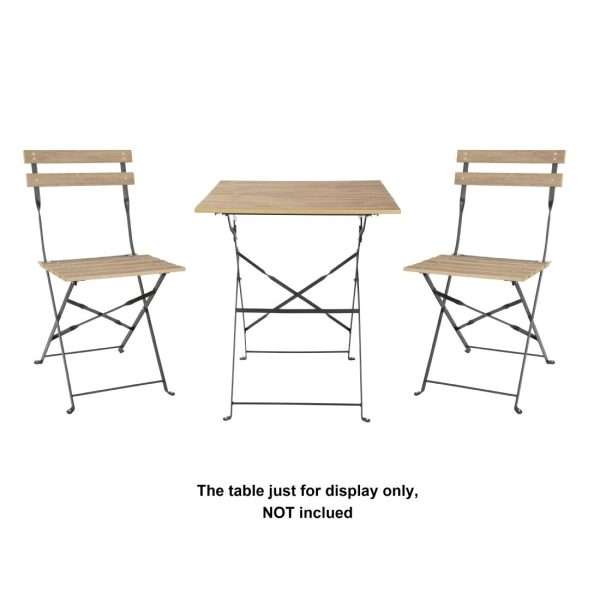 Bolero Perth Pavement Style Folding Chairs Wood Effect (Pack of 2)