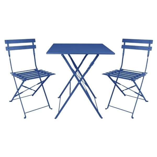 Bolero Perth Pavement Style Folding Chairs Dark Navy (Pack of 2)