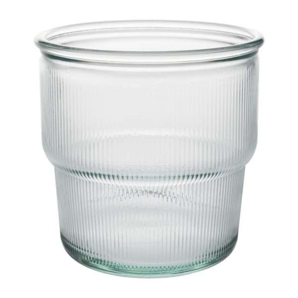 Olympia Recycled Glass Ribbed Stackable Tumblers 300ml (Pack of 6)