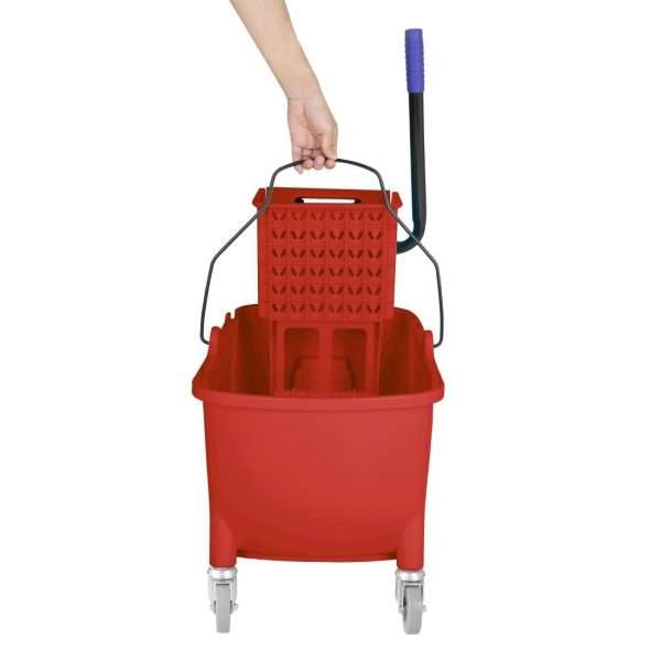 Jantex 30ltr Mop Bucket with Foot Pedal release – Red