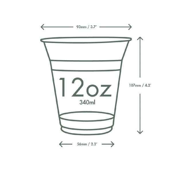 Vegware Compostable PLA Cold Cup 96-Series 12oz (Pack of 1000)
