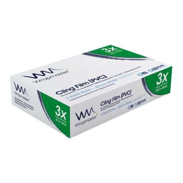 Wrapmaster PVC Cling Film Refill for Wrapmaster Compact 300mm x 225m (Pack of 3)