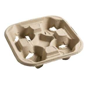 Moulded Pulp Fibre Four Cup Carrier (Pack of 180)