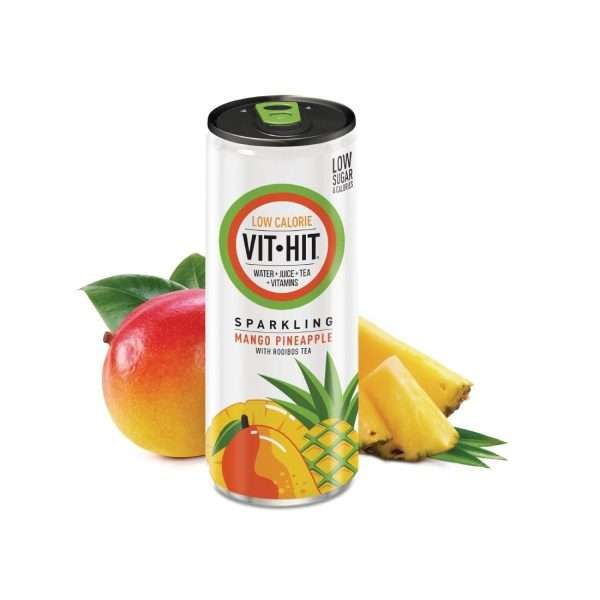 VITHIT Sparkling Mango & Pineapple Vitamin Water 330ml (Pack of 12)