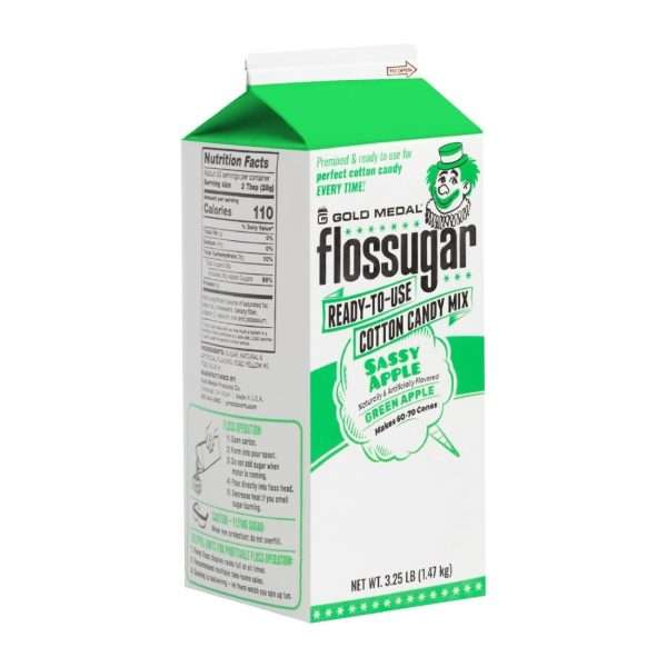 Flossugar Green Apple Ready to Use Cotton Candy Mix 1.47kg