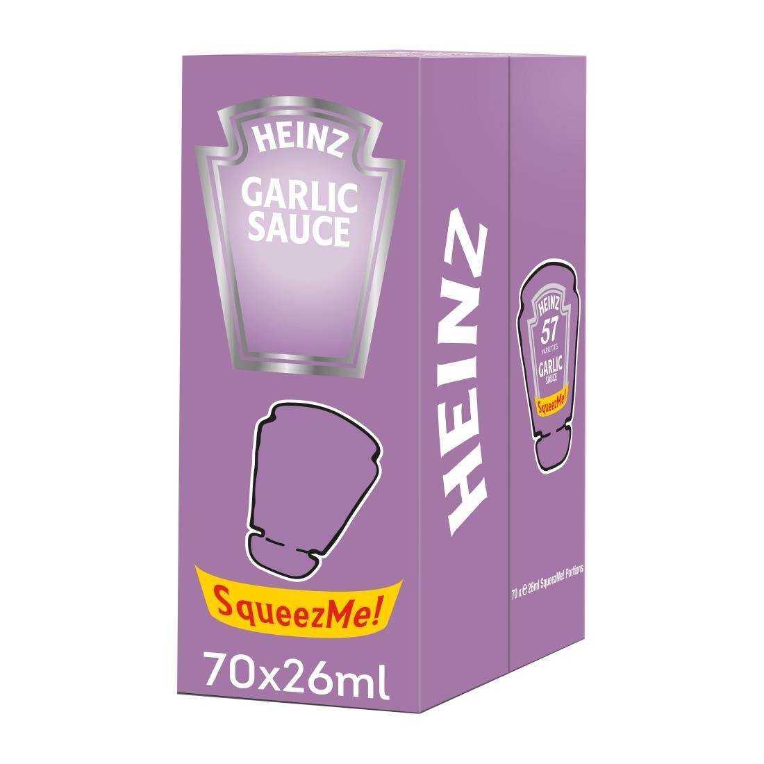 ht392_npi24-1 Heinz Garlic Sauce SqueezMe! Sachets 26ml (Pack of 70)