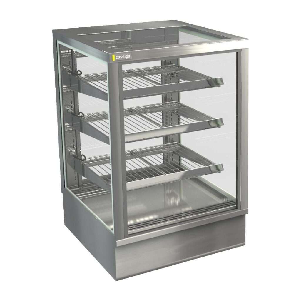 Cossiga Tower STG Heated Drop-in Display w/Solid Front Glass & Rear Sliding Doors 600mm