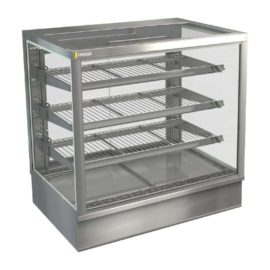 Cossiga Tower STG Heated Drop-in Display w/Solid Front Glass & Rear Sliding Doors 900mm