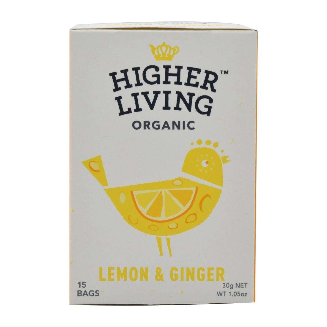 ht794_npi24-2 Higher Living Lemon & Ginger Organic Teabags (Pack of 60)