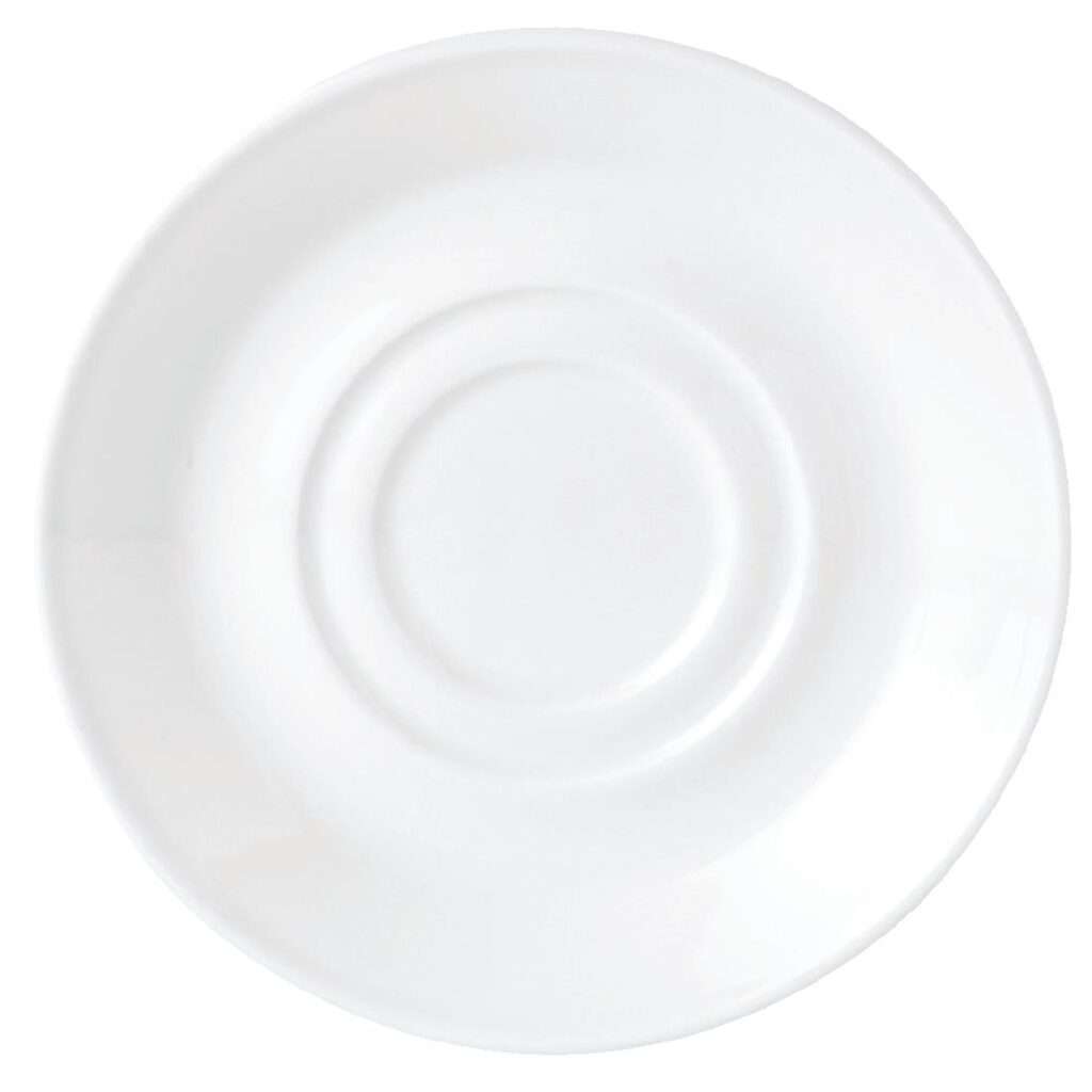 Steelite Simplicity White Low Empire Small Saucers Double Well 117mm (Pack of 12)
