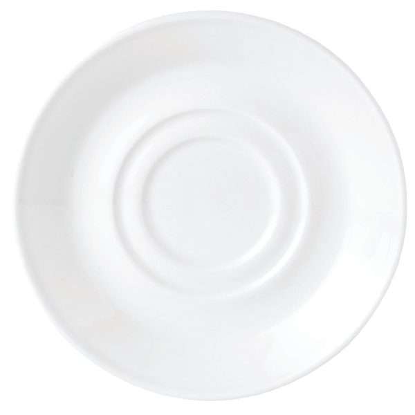 Steelite Simplicity White Low Empire Small Saucers Double Well 117mm (Pack of 12)