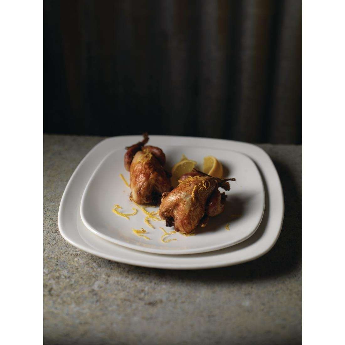 v9400_v9401_steelitequadro Steelite Quadro White Square Plates 280mm (Pack of 12)