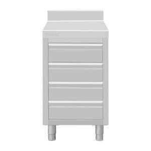 Vogue Stainless Steel 4 Drawer Workstation with 100mm Upstand