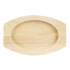 Olympia Hevea Board for Cast Iron Oval Eared Dish 210x120mm for FW819