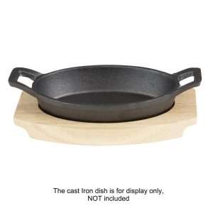 Olympia Hevea Board for Cast Iron Oval Eared Dish 210x120mm for FW819