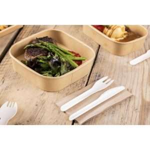 Fiesta Compostable Paper Forks 155mm (Pack of 100)